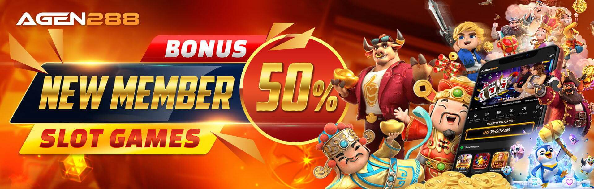 BONUS NEW MEMBER 50% SLOT GAMES